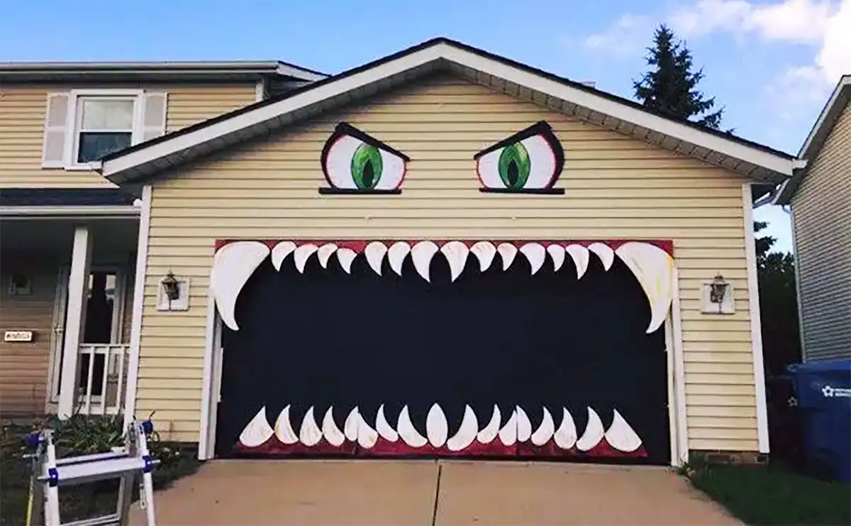 Spooky Garage Door Decoration